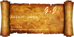Geiszt Janka névjegykártya